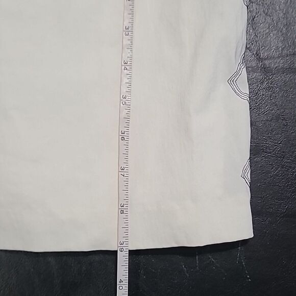 Express Women's off white stretch midi dress size 1 / 2 vintage summer slit - Picture 9 of 10